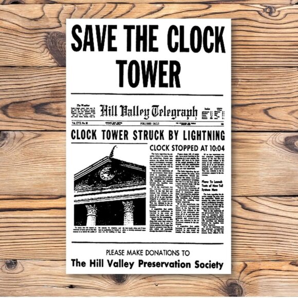 Back To The Future Save The Clock Tower‎ Refrigerator Locker Fridge Magnet - Picture 1 of 2